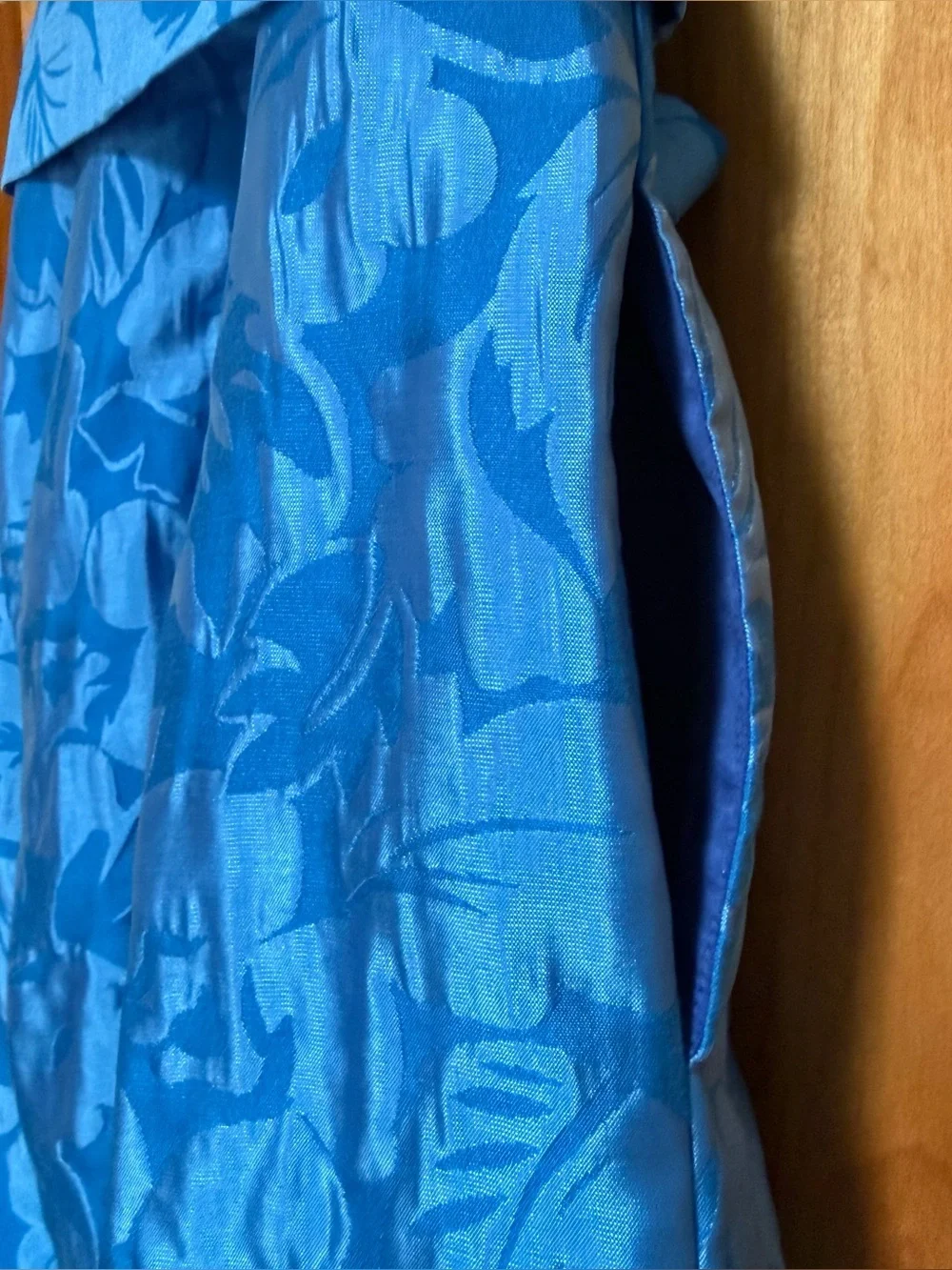 Small Kate Spade Alice Tropical Foliage Bright Blue Floral Brocade Dress - Picture 6 of 14